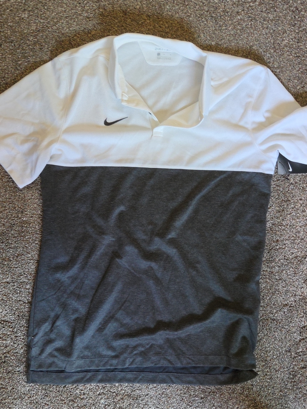 Nike Men’s White and Dark Gray Two-Tone Polo